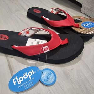 Floopy Women's Red Flip Flop Sandals Size 10
